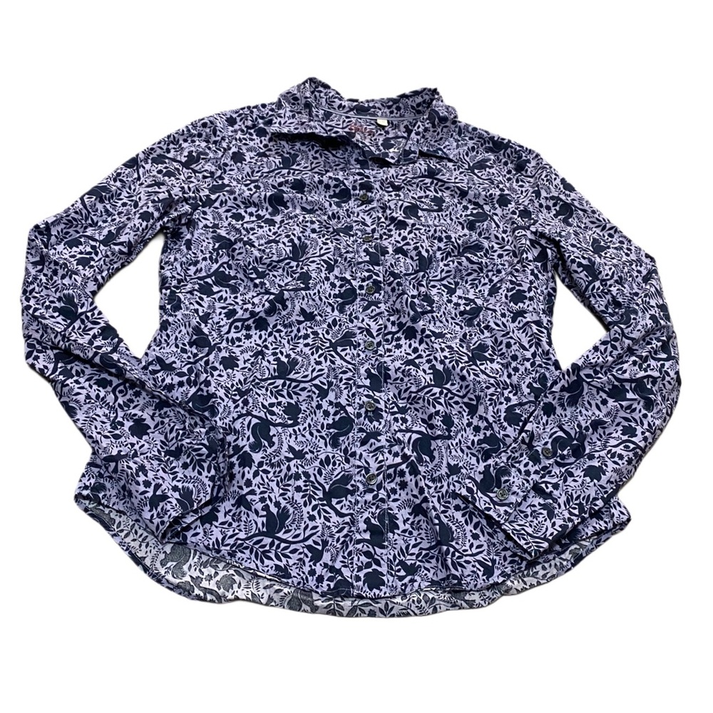 Boden Womens The Classic Shirt Button Up 4 Nature Woodland Squirrel Print Cotton